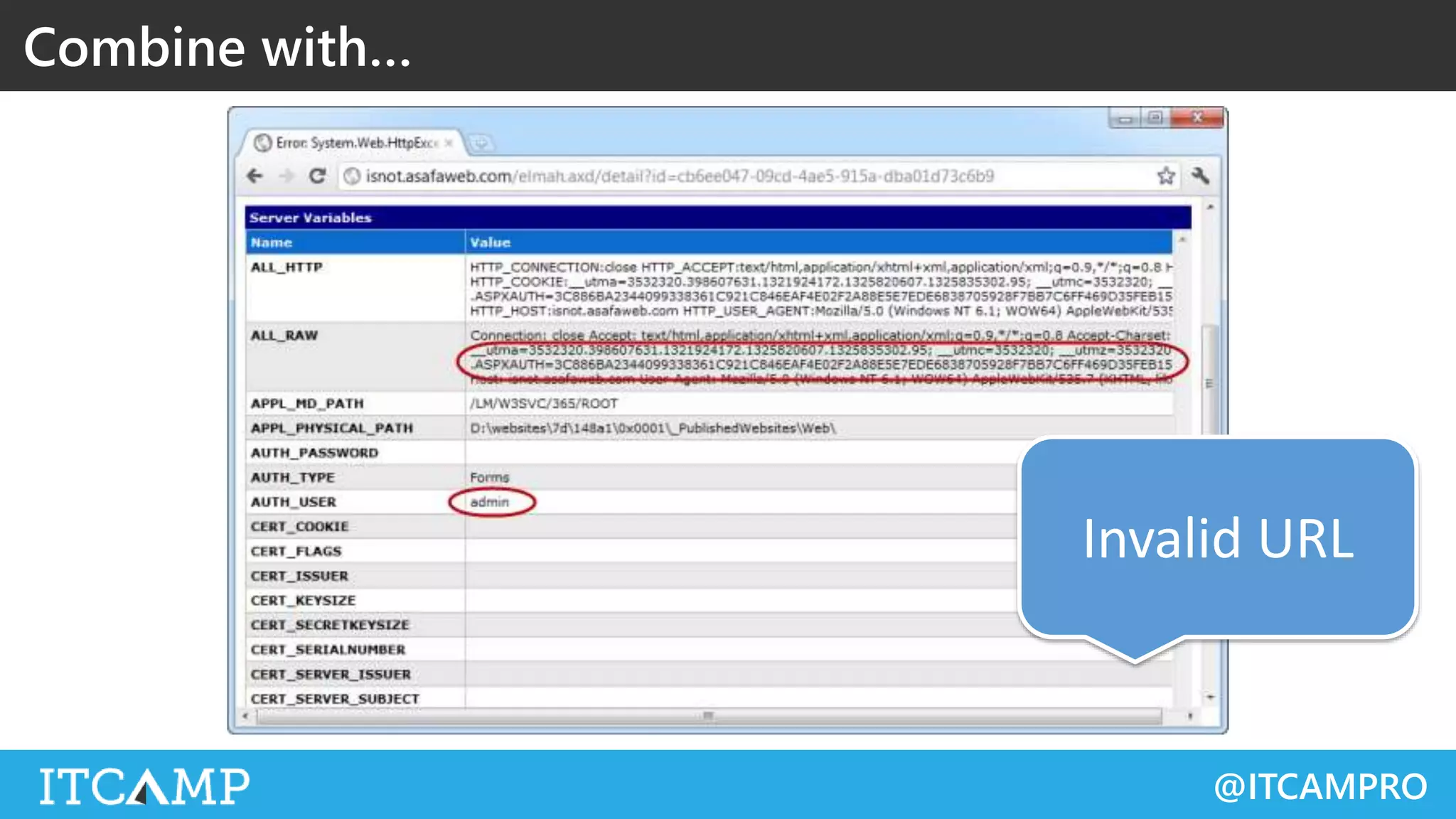 @ITCAMPRO
Combine with…
Invalid URL
 
