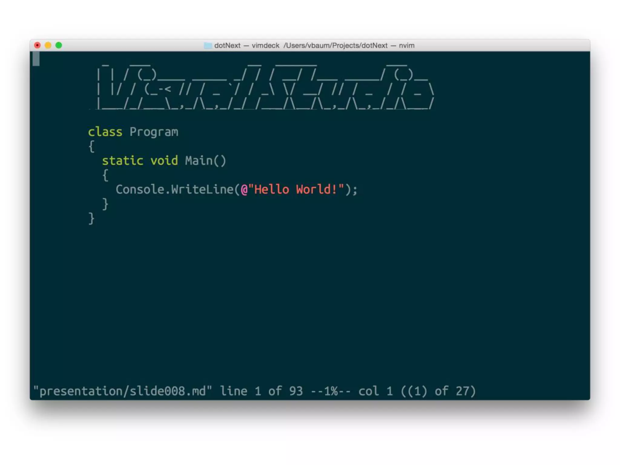 Developing .net without leaving from unix shell