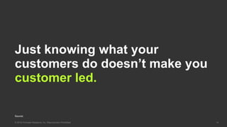 © 2016 Forrester Research, Inc. Reproduction Prohibited 14
Source:
Just knowing what your
customers do doesn’t make you
cu...