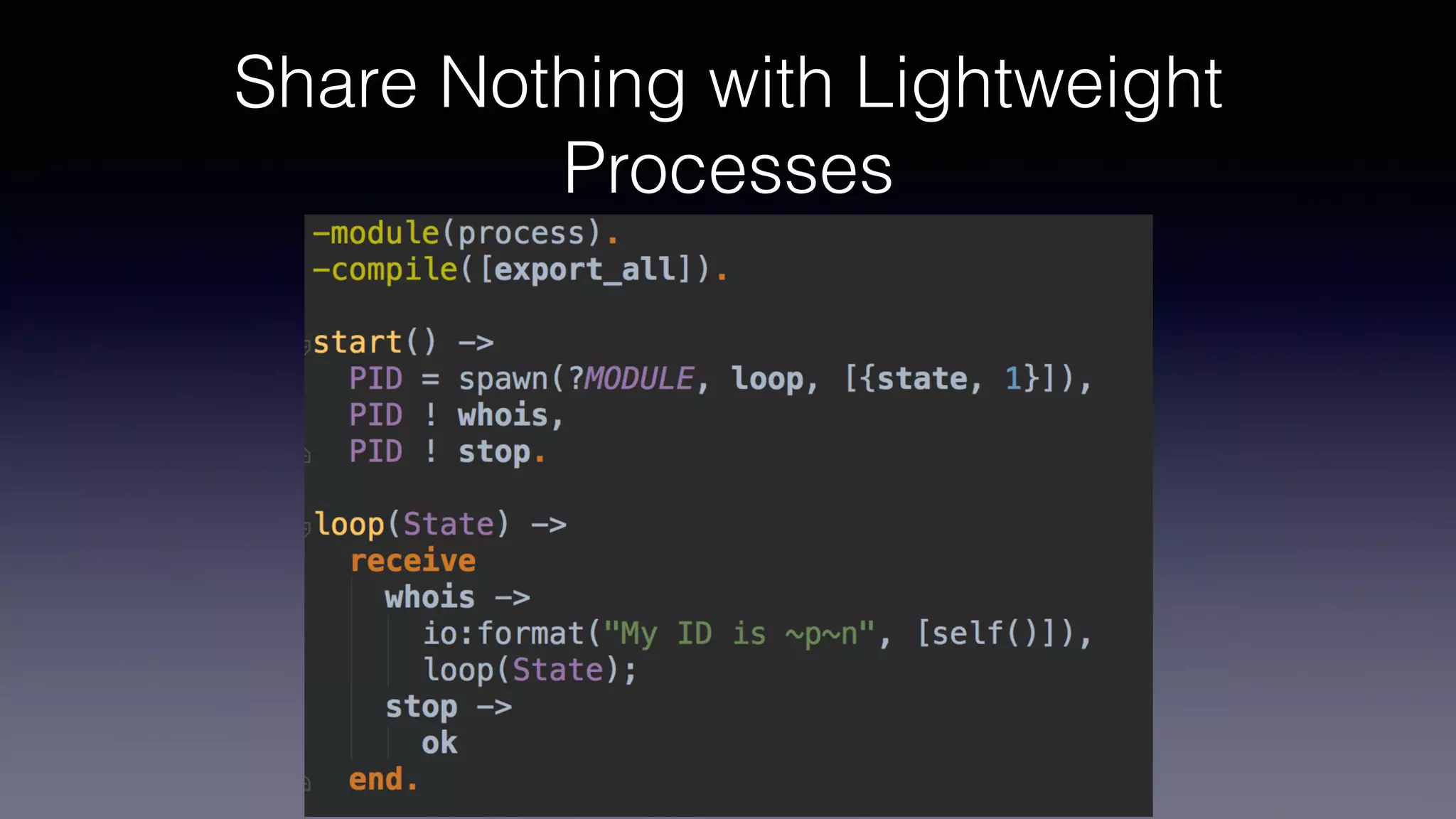 Share Nothing with Lightweight
Processes
 