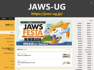 JAWS-UG
https://jaws-ug.jp/
12
 