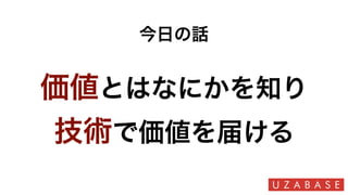 価値とはなにかを知り
技術で価値を届ける
今日の話
 