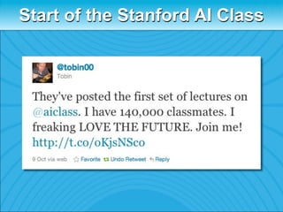 Start of the Stanford AI Class
 