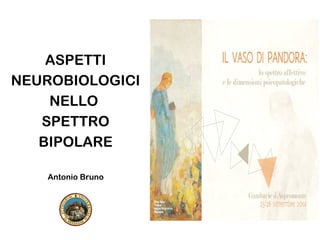 ASPETTI 
NEUROBIOLOGICI 
NELLO 
SPETTRO 
BIPOLARE 
Antonio Bruno 
 