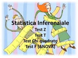Statistica Inferenziale
          Test Z
          Test T
    Test Chi quadrato
     Test F (ANOVA)
 