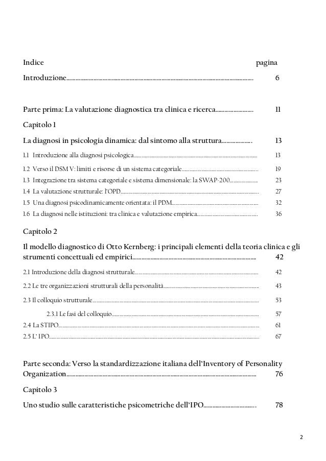 Ipo stipo kernberg validazione italiana