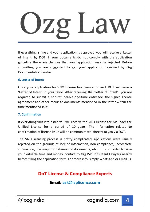 Dot Vno Isp License Consultant Application Fee And Procedure Ozg slideshare