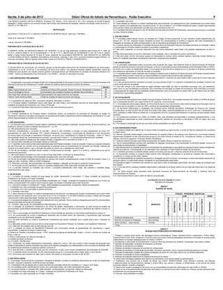 Recife, 5 de julho de 2013 Diário Oficial do Estado de Pernambuco - Poder Executivo 9
III. O candidato mais idoso.
5.5. Nada obstante ao disposto no subitem imediatamente acima transcrito, ﬁca assegurado aos (às) candidatos(as) que tiverem idade
igual ou superior a 60 (sessenta) anos, nos termos do art. 27, da Lei Federal nº 10.741/2003 (Estatuto do Idoso), a idade mais avançada
como primeiro critério para desempate, sucedido dos outros previstos no item 5.4.
5.6. O resultado ﬁnal será divulgado no site da Secretaria de Educação do Estado de Pernambuco: www.educacao.pe.gov.br e publicado
no Diário Oﬁcial do Estado.
6. DOS RECURSOS
6.1. O candidato poderá interpor recurso, ao resultado da 1ª Etapa, de forma presencial, no local, período e horário estabelecidos nos
Anexos VII – A e VIII, utilizando modelo constante do Anexo VII, exclusivamente no primeiro e segundo dias úteis subsequentes à
divulgação do resultado da etapa correspondente no site da Secretaria de Educação de Pernambuco.
6.2. O recurso deverá ser protocolado à Comissão Técnica de Busca da Secretaria Executiva de Desenvolvimento da Educação. Caberá
a Coordenação do Processo Seletivo proceder à sua análise e julgamento.
6.3. Não serão analisados os recursos interpostos fora dos prazos estipulados neste Edital e dos padrões estabelecidos no item 6.1
acima.
6.4. Não serão apreciados os recursos interpostos contra avaliação, nota ou resultado de outro(s) candidato(s).
6.5. Não será aceito nenhum documento quando da interposição do recurso, sendo recebido apenas o formulário próprio deﬁnido no
Anexo VII constante deste edital, devidamente preenchido e assinado pelo candidato.
7. DA CONVOCAÇÃO
7.1. Os candidatos classiﬁcados serão convocados para ocupação das vagas, pela Gerência Geral de Desenvolvimento de Pessoas,
através da Gerência de Desenvolvimento de Pessoas, conforme necessidade de cada Gerência Regional de Educação/CASEs e CENIPs,
de acordo com a ordem de classiﬁcação obtida. A convocação se dará através de telegrama e/ou e-mail para os endereços residenciais
e/ou eletrônicos informados na Ficha de Inscrição do candidato.
7.2. O candidato deverá manter atualizado seus endereços e telefone junto a Gerência de Desenvolvimento de Pessoas, enquanto estiver
participando deste processo, sendo de sua responsabilidade os prejuízos decorrentes da não atualização.
7.3. Os candidatos classiﬁcados ao serem convocados para assumir o exercício de suas funções terão o prazo de 05 (cinco) dias para
comparecimento.
7.4. O não comparecimento do candidato convocado, no prazo previsto no item 7.3, implicará na desistência do candidato, tornando nulo
o pleno direito advindo da seleção.
7.5. Caso não venham a ser preenchidas as vagas ofertadas neste edital, por falta de candidatos aprovados, e/ou, por desistência,
assim como no caso de alteração na demanda, ﬁca a Secretaria de Educação do Estado de Pernambuco- SEE autorizada a promover
o remanejamento de vagas e/ou de candidatos, preferencialmente, entre os municípios da mesma GRE ou até mesmo entre as GREs,
considerando a proximidade geográﬁca.
8. DA LOCALIZAÇÃO
8.1. Os servidores selecionados terão lotação funcional mediante Portaria SEE, nas unidades escolares dos CASEs ou CENIPs de acordo
com a necessidade da SEE, com carga horária de 40 ( quarenta ) horas semanais.
8.1.1. Os professores selecionados poderão ser removidos de acordo com a demanda de cada Gerência Regional de Educação entre os
municípios que as compõem ou entre as GREs, conforme as necessidades apresentadas.
8.2. Os servidores selecionados e localizados nas Unidades acima referidas perceberão Gratiﬁcação de Exercício em Unidade
Socioeducativa, no valor de R$ 2.032,00 (dois mil e trinta e dois reais), conforme estabelecido na Lei Nº 14.874 de 11 de dezembro de
2012, publicada no Diário Oﬁcial do Estado em 12 de dezembro de 2012, enquanto permanecerem no exercício de suas funções nestas
Unidades.
8.3. Os professores localizados nos CASEs ou CENIPs, terão suas atividades acompanhadas e avaliadas sistematicamente, e uma
vez identiﬁcada inadequação ao perﬁl e desempenho esperados, poderão ser removidos ou devolvidos à GRE de origem para nova
Localização.
8.4. Fica vedada a localização de servidor que tenha sofrido penalidades nos últimos 05 anos.
9. DAS DISPOSIÇÕES FINAIS
9.1. A presente seleção terá vigência de 12 (doze) meses prorrogável por igual período, a contar da data de publicação dos resultados
no Diário Oﬁcial.
9.2. Nenhum candidato poderá alegar o desconhecimento do presente Edital ou de qualquer outra Norma e/ou Comunicado posterior
regularmente divulgados no site: www.educacao.pe.gov.br e/ou Diário Oﬁcial do Estado de PE, vinculados ao certame, ou utilizar-se de
artifícios, de forma a prejudicar o Processo Seletivo Simpliﬁcado.
9.3. Todos os horários previstos neste Edital correspondem ao horário Oﬁcial do Estado de Pernambuco.
9.4. São de responsabilidade exclusiva dos candidatos as despesas necessárias à sua participação na presente seleção, inclusive as
decorrentes de deslocamento e hospedagem.
9.5. Não será fornecido ao candidato documento comprobatório de classiﬁcação ou aprovação no presente Processo Seletivo Simpliﬁcado,
valendo para este ﬁm, a homologação do seu Resultado Final, publicada no Diário Oﬁcial do Estado de Pernambuco.
9.6. O candidato aprovado na presente seleção quando convocado para assumir o exercício assinará Termo de Compromisso.
9.7. As disposições contidas no presente Edital poderão sofrer alterações, atualizações ou acréscimos, enquanto não consumada a
providência ou a etapa que lhe disser respeito.
9.8. É de responsabilidade do candidato acompanhar a divulgação de todos os avisos, comunicados e outras informações pertinentes ao
processo seletivo, os quais serão sempre divulgados no local especiﬁcado neste edital.
9.9 Dispositivos legais e normativos com entrada em vigor após a data da publicação deste Edital, não serão objeto de avaliação para
esta seleção.
9.10. O foro para dirimir quaisquer questões relacionadas à realização do processo seletivo de que trata este Edital será o da cidade de
Recife/PE.
9.11. Os casos omissos serão resolvidos pelas Secretaria Executiva de Desenvolvimento da Educação e Gerência Geral de
Desenvolvimento de Pessoas.
9.12. Esta Portaria entra em vigor a partir da data de sua publicação.
José Ricardo Wanderley Dantas de Oliveira
Secretário de Educação
ANEXO I
QUADRO DE VAGAS
GRE MUNICÍPIO
FUNÇÃO - PROESSOR / DISCIPLINA
CASE CENIP
LINGUAPORTUGUÊSA
MATEMÁTICA
HISTÓRIA
GEOGRAFIA
BIOLOGIA
PEDAGOGIA
EDUCAÇÃOFÍSICA
PEDAGOGIA
AGRESTE MERIDIONAL GARANHUNS 1 1 1 1 1 1
SERTÃO DO MOXOTÓ IPANEMA ARCOVERDE 1 1 1
MATA CENTRO – CASE PACAS VITÓRIA 1 1 1 1 1 2 1
TOTAL 2 3 2 1 1 4 2 2
ANEXO II
RESUMO DAS ATRIBUIÇÕES DO PROFESSOR
1. Planejar e ministrar aulas dentro das abordagens teórico-metodológicas: Projeto Travessia Ensino Fundamental e Ensino Médio,
Programa Paulo Freire, Eixos Temáticos e Ciclos de Leitura e/ou outras vivências pedagógicas pertinentes à formação do socioeducando
contemplados na proposta pedagógica para os CASEs e CENIPs;
2. Acompanhar a vida escolar do socioeducando no que se refere aos processos de avaliação, recuperação, aprovação e evasão;
3. Participar da elaboração e avaliação de propostas curriculares;
4. Participar na escolha do livro didático;
5. Participar de estudos e pesquisas da sua área de conhecimento;
6. Participar da promoção e coordenação de reuniões, encontros, seminários, cursos, eventos da área educacional e correlata;
7. Participar da elaboração e gestão da proposta pedagógica da escola em uma ação coletiva com os demais segmentos;
8. Produção e publicação de textos pedagógicos;
9. Participar da avaliação institucional do Sistema Educacional do Estado;
10. Desenvolver estratégias didáticas para oferecer aos estudantes novas oportunidades de aprendizagem.
11. Estabelecer uma parceria com a direção da escola, dos CASEs, CENIPs/FUNASE, corpo docente e discente, que favoreça
o desenvolvimento de comportamentos, atitudes e postura ética, que valorize o respeito, a solidariedade, e que através da prática
humanista viabilize o trabalho pedagógico;
12. Desenvolver projetos pedagógicos de acordo com as necessidades educacionais observadas em cada CASEs e CENIPs;
13. Observar se os estudantes estão devidamente matriculados, e no término do ano letivo veriﬁcar se o histórico escolar está preenchido
corretamente com as respectivas notas;
14. Executar outras atividades correlatas.
LUIZ SERGIO ALMEIDA CASTELO BRANCO, Professor LPE, Classe I, FS-A, matrícula nº 301.718-4, localizado na Escola Professor
Sebastião F. Rabelo Sobrinho, no município de São José do Egito, nas disciplinas de Geograﬁa, História e Sociologia, a partir de 06.02.12.
SIGEPE nº 0471998-2/13.
RETIFICAÇÃO
Na Portaria nº 4702 de 03.07.13, referente a REINALDO OLIVEIRA DE SALES, matrícula nº 300.986-6.
Onde se lê: matrícula nº 303.986-6.
Leia-se: matrícula nº 300.986-6.
PORTARIA SE-Nº 4735 DE 04 DE 07 DE 2013.
A GERENTE GERAL DE DESENVOLVIMENTO DE PESSOAS, no uso de suas atribuições, conferidas pela Portaria SE nº 1495, de
01.03.11, conforme artigo 2º, da Lei Complementar nº 179, de 11.07.11, alterado pela Lei Complementar nº 207, de 31.08.12, resolve
alterar a carga horária semanal de 30 para 40 horas, passando da nomenclatura NME/EM1/I/A, para NM4/EM1/I/A de UBIRATAN
LUCENA GOMES DA SILVA, Assistente Administrativo Educacional, matrícula nº 303.153-5, na Escola Estadual Gregório Bezerra, no
município de Panelas, GRE do Agreste Centro Norte, a partir de 01/07/2013, SIGEPE nº 0425202-6/2012.
PORTARIA SEE Nº 4756 DE 04 DE JULHO DE 2013.
O SECRETÁRIO DE EDUCAÇÃO DO ESTADO, através da SECRETARIA EXECUTIVA DE DESENVOLVIMENTO DA EDUCAÇÃO,
considerando a Lei Nº 14.874 de 11 de dezembro de 2012 torna público, que realizará Processo Seletivo Simpliﬁcado Interno de
Professores para atuarem nas Escolas visando garantir a educação básica aos adolescentes em privação de liberdade atendidos nos
CASEs - Centros de Atendimento Sócio Educativos e nos CENIPs – Centros de Internação Provisória.
1. DAS DISPOSIÇÕES PRELIMINARES:
1.1. A organização e execução da seleção ﬁcarão sob a responsabilidade da Secretaria Executiva de Desenvolvimento da Educação e da
Secretaria Executiva de Planejamento e Gestão, através da Gerência Geral de Desenvolvimento de Pessoas.
NOME CARGO ÓRGÃO
Marta Virgínia Santos de Lima Gerente de Políticas Educacionais, Direitos Humanos, Diversidade e Cidadania SE
Vera Lúcia Braga de Moura Coordenadora das Unidades Escolares de Medidas Sócio Educativas SE
Ana Paula Pires Carneiro da Cunha Muhlert Superintendente de Desenvolvimento de Pessoas SE
Valkíria Falcão da Rocha Malta Chefe da Unidade de Desenvolvimento de Pessoas SE
1.2. O quantitativo de vagas por GRE, município e disciplina, está ﬁxado no Anexo I.
1.3. O Processo Seletivo Simpliﬁcado Interno será regido por este Edital e sua realização dar-se-á em duas etapas, denominadas
Avaliação da Experiência Proﬁssional e de Títulos e Entrevista.
1.4. O presente Edital estará disponível para consulta no site: www.educacao.pe.gov.br
2. DOS REQUISITOS:
2.1. Poderão candidatar-se ao Processo Seletivo Simpliﬁcado Interno, os professores da Secretaria de Educação do Estado de
Pernambuco, efetivos em atividade, que possuam os requisitos de formação e experiência conforme estabelecido nos Anexos III e IV, que
tenham disponibilidade de trabalho em horário integral.
3. DAS INSCRIÇÕES:
3.1. As inscrições para o presente Processo Seletivo Simpliﬁcado serão gratuitas e realizadas, exclusivamente, de forma presencial, nos
endereços, período e horário constantes dos Anexos VII – A e VIII.
3.2. São procedimentos para Inscrição:
Preencher completamente o Formulário de Inscrição – Anexo V, sem omissões, e entregar no prazo estabelecido no Anexo VIII,
acompanhado de cópia de Identidade, CPF, Carteira Proﬁssional, Contracheque, Comprovante de Residência e dos documentos
de comprovação da formação e Experiência Proﬁssional, de acordo com o estabelecido na Tabela de Pontuação – Anexo IV. Toda a
documentação deverá ser acondicionada em envelope, cuja capa será o Anexo V – A, devidamente preenchido pelo candidato.
3.3. Não serão aceitos envelopes que não estejam lacrados e capeados com o formulário do anexo V – A.
3.4. Será permitida Inscrição por Procuração Pública ou Particular.
3.5. O candidato inscrito assume total responsabilidade pelas informações prestadas, no ato da inscrição, inclusive por aquelas prestadas
por seu Procurador (a), arcando com as consequências de eventuais erros no preenchimento do Formulário de Inscrição, podendo ser
excluído do processo seletivo, caso a inscrição não esteja de acordo com o estabelecido neste Edital.
3.6. No ato da Inscrição o candidato deverá receber o Comprovante de Inscrição – Anexo VI e conferi-lo, certiﬁcando-se de que foi
devidamente preenchido.
3.7. Não serão aceitas inscrições por outra via não prevista neste Edital, condicional ou extemporânea.
3.8. O candidato deverá entregar a documentação necessária para uma única inscrição.
3.9. No ato da Inscrição o candidato deverá optar por apenas uma função e obrigatoriamente, indicar na ﬁcha de inscrição, Anexo V, a
opção por GRE, município, CASE ou CENIP e disciplina.
3.10. Efetivada a inscrição, não será admitida, em qualquer hipótese, a alteração da inscrição ou acréscimo de documentos.
3.11. As inscrições que não atenderem a todos os requisitos estabelecidos neste Edital serão tornadas sem efeito.
3.12. A inscrição implicará na aceitação das normas e condições estabelecidas neste Edital, não podendo o candidato alegar
desconhecimento das regras.
4. DA SELEÇÃO
4.1. O processo de seleção constará de duas etapas de caráter classiﬁcatório e eliminatório: 1ª Etapa: Avaliação de Experiência
Proﬁssional e de Títulos e a 2ª etapa: Entrevista.
4.2. A Entrevista será aplicada junto aos candidatos classiﬁcados na 1ª Etapa - Avaliação da Experiência Proﬁssional e de Títulos, em
número correspondente a 04 (quatro) vezes o total de vagas, por função e localidade para a qual concorrem.
4.2.1. Ocorrendo empate no resultado da 1ª Etapa, serão adotados sucessivamente, os seguintes critérios de desempate:
I - O candidato com maior pontuação na experiência proﬁssional;
II - O candidato com maior pontuação na análise de títulos;
III - O candidato mais idoso.
4.2.2. Nada obstante ao disposto no subitem imediatamente acima transcrito, ﬁca assegurado aos(às) candidatos(as) que tiverem idade
igual ou superior a 60 (sessenta) anos, nos termos do art. 27, da Lei Federal nº 10.741/2003 (Estatuto do Idoso), a idade mais avançada
como primeiro critério para desempate, sucedido dos outros previstos no item 4.2.1
4.3. O processo de seleção dos candidatos será realizado por uma Comissão Técnica de Busca designada para este ﬁm, pela Secretaria
Executiva de Desenvolvimento da Educação.
4.4. 1ª ETAPA - AVALIAÇÃO DE EXPERIÊNCIA PROFISSIONAL E DE TÍTULOS
4.4.1 A avaliação de Experiência Proﬁssional e de Títulos de caráter classiﬁcatório e eliminatório, se dará através da análise da
documentação comprobatória apresentada pelo candidato, valerá de 0 (zero) a 100 (cem) pontos e obedecerá aos critérios contidos no
Anexo IV.
4.4.2. Para a comprovação da Experiência Proﬁssional e Títulos deverão ser anexados os documentos especiﬁcados no Anexo IV.
4.4.3. Os comprovantes de cursos e experiências realizados fora do Brasil devem ser traduzidos e reconhecidos pela autoridade
competente ou por ela oﬁcialmente delegada.
4.4.4. Só serão pontuados os Cursos e Experiências Proﬁssionais que tiverem correlação com a função para a qual o candidato se
inscreveu.
4.4.5. Não serão aceitos protocolos para ﬁns de comprovação de Documentos Pessoais, de Titulação e de Experiência Proﬁssional.
4.4.6. Cada item de avaliação será contado apenas uma vez.
4.4.7. A contagem do tempo de Experiência Proﬁssional será comprovada através da apresentação dos documentos a seguir
especiﬁcados, constantes do Anexo IV deste Edital:
a) Carteira de Trabalho e Previdência Social – CTPS, contendo as páginas de identiﬁcação, função , o início e o término do contrato se
forem o caso ou;
b) Último contracheque com data de admissão ou;
c) Certidão de Tempo de Serviço;
4.5. 2ª ETAPA - ENTREVISTA
4.5.1. A Entrevista, de caráter classiﬁcatório e eliminatório, valerá de 0 (zero) a 100 (cem) pontos e será composta de perguntas para
avaliar a adequação do perﬁl do candidato para desenvolver trabalho pedagógico com adolescentes e jovens privados de liberdade, além
de conhecimentos baseados no programa deﬁnido no Anexo IX.
4.5.2. Será eliminado o candidato convocado que não comparecer na data, local e horário estabelecidos para realização da entrevista.
4.5.3. O candidato deverá acompanhar, no site: www.educacao.pe.gov.br, a convocação para a etapa citada no item anterior.
4.5.4. A Entrevista será realizada em data, local e horário informados na convocação, através do site da SEE.
5. DOS RESULTADOS
5.1. A Comissão Técnica de Busca consolidará o resultado da seleção e indicará os candidatos selecionados por ordem de classiﬁcação
por GRE, município e disciplina, conforme as suas inscrições.
5.2. O Resultado Final da seleção será a média aritmética da pontuação obtida pelo candidato na 1ª etapa e na 2ª etapa.
5.3. Os candidatos serão classiﬁcados de acordo com a pontuação obtida, por ordem decrescente de pontos.
5.4. Ocorrendo empate no resultado ﬁnal, serão adotados, sucessivamente, os seguintes critérios de desempate:
I. O candidato com maior pontuação na 1ª Etapa – Avaliação de Experiência Proﬁssional e de Títulos;
II. O candidato com maior pontuação na 2ª Etapa- Entrevista;
 