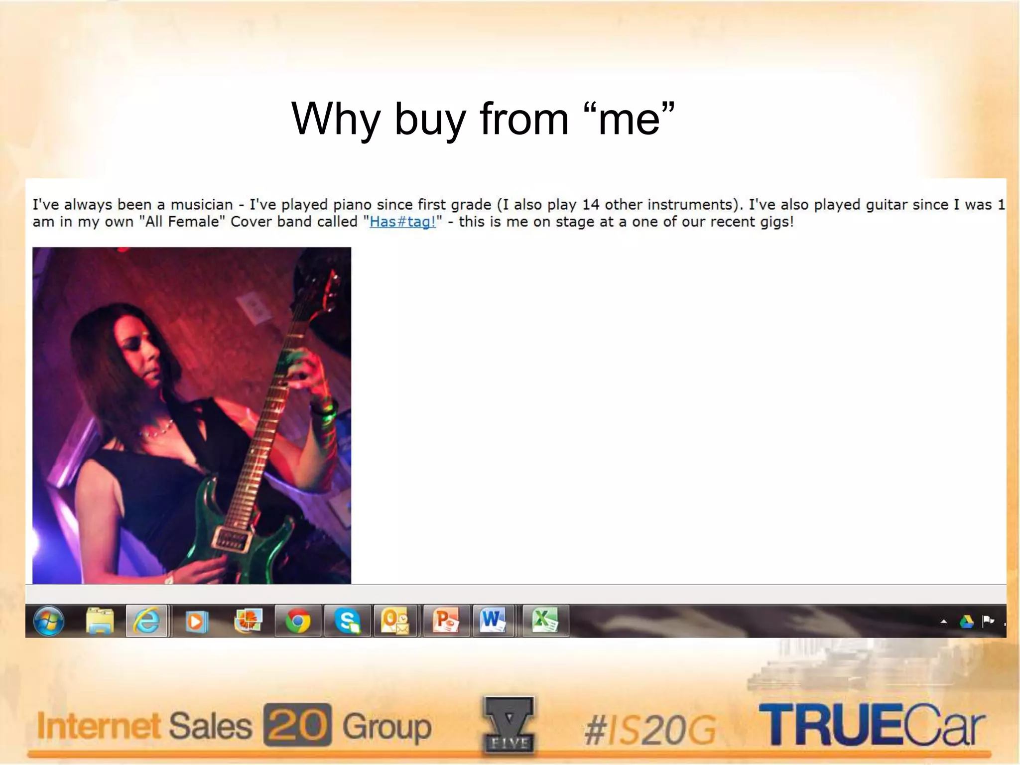 Why buy from “me”
 