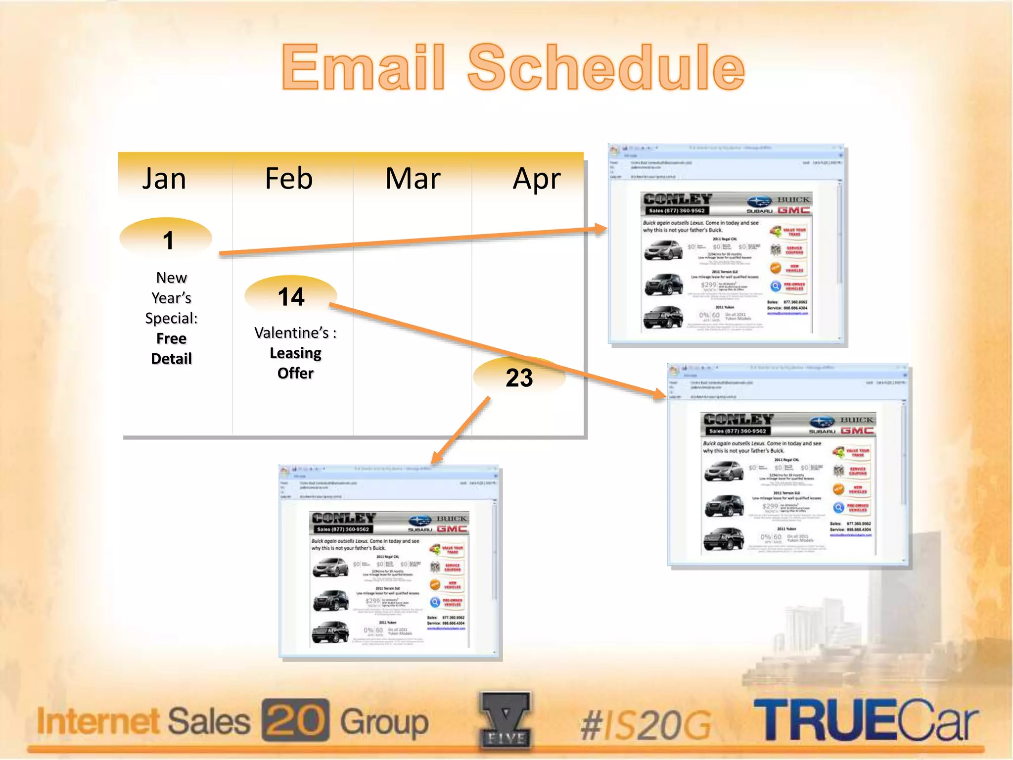 Jan Feb Mar Apr
14
23
1
New
Year’s
Special:
Free
Detail
Valentine’s :
Leasing
Offer
 