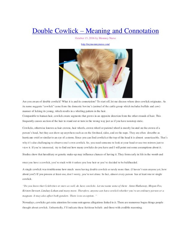 Double Cowlick Meaning And Connotation