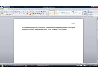 Double space, Word 2007 and 2010 | PPTX