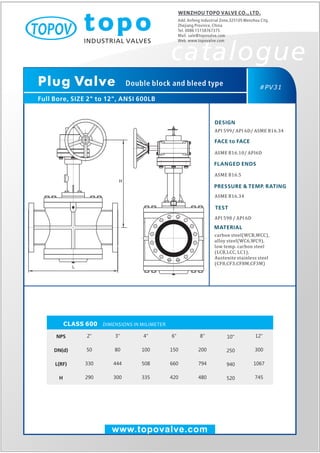Double block and bleed plug valve 150 lb topo valve catalogue