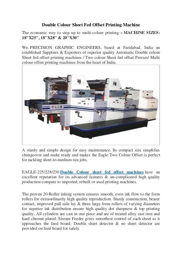 two colour offset printing machine