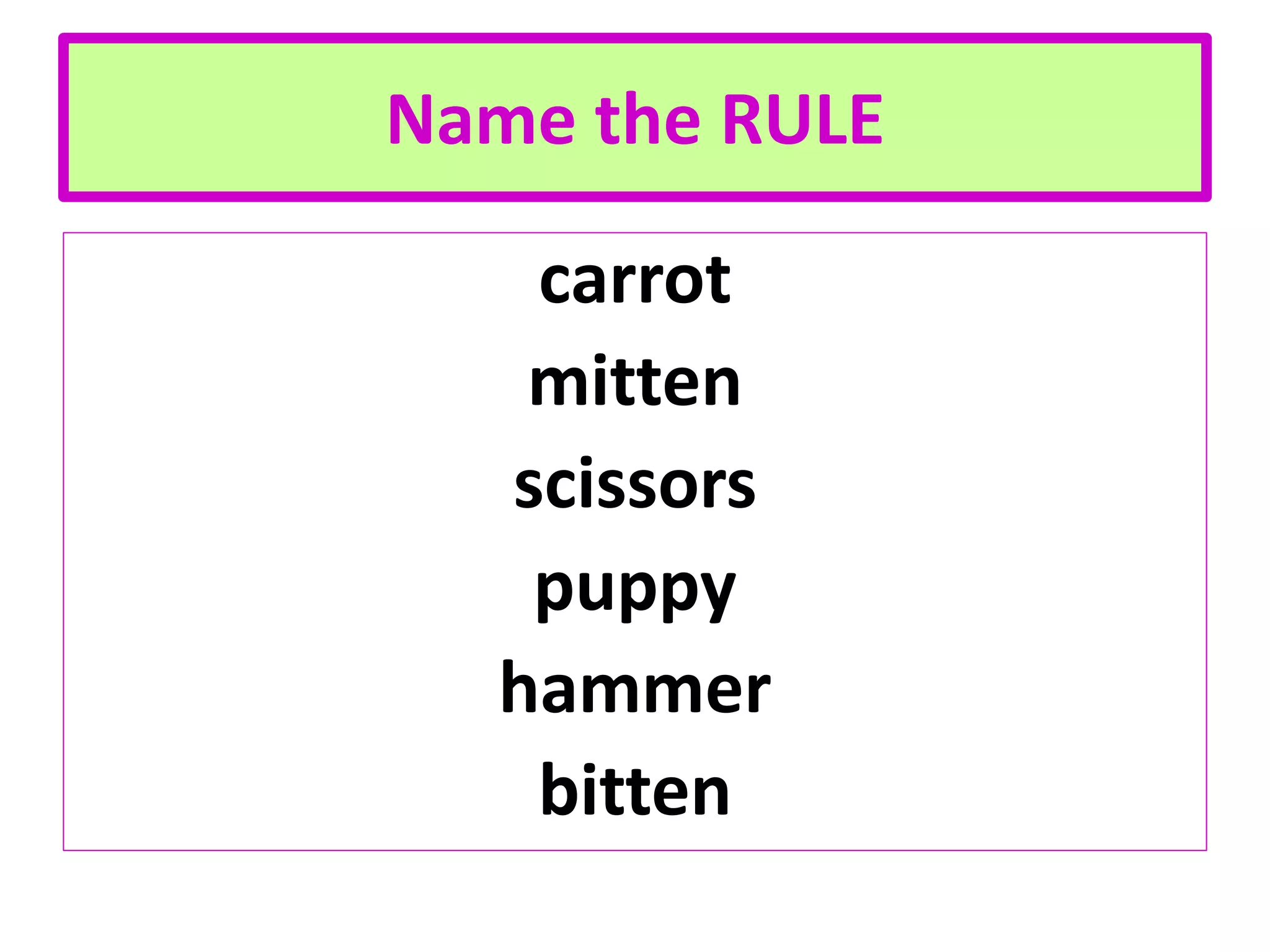 Double Consonants One Syllable or Two What is the Rule? PPT