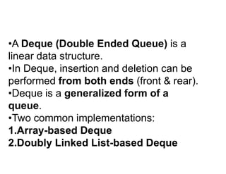 DOUBLE ENDED QUEUE.pdfbuyfyv676t87g78r6gu8y | PDF
