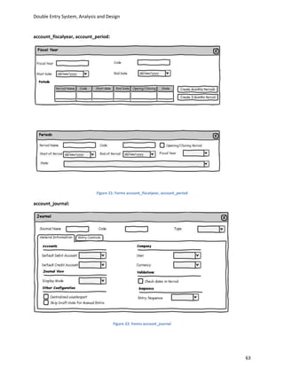 Double Entry System, Analysis and Design


account_fiscalyear, account_period:




                             Figure 21: Forms account_fiscalyear, account_period

account_journal:




                                      Figure 22: Forms account_journal




                                                                                   63
 