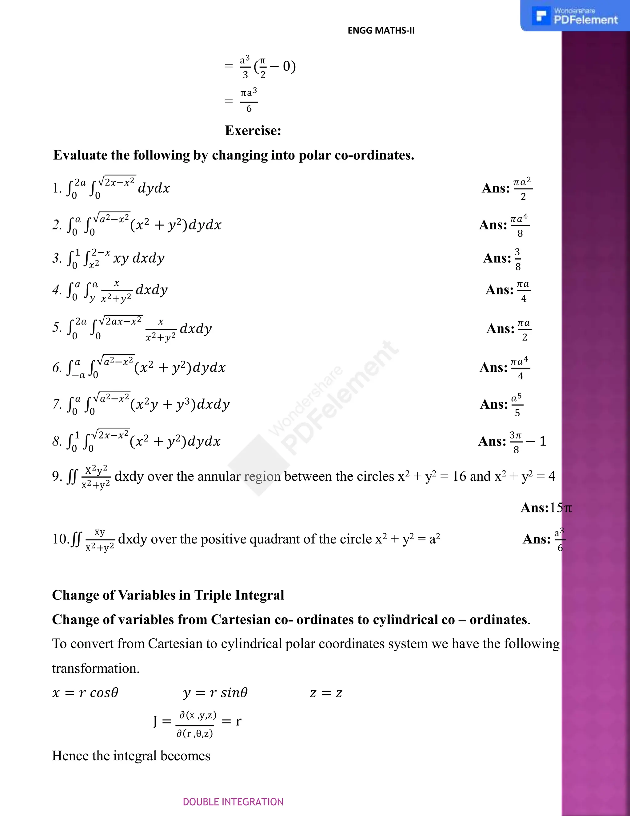 Double integration examples of double integration with substitution pptx
