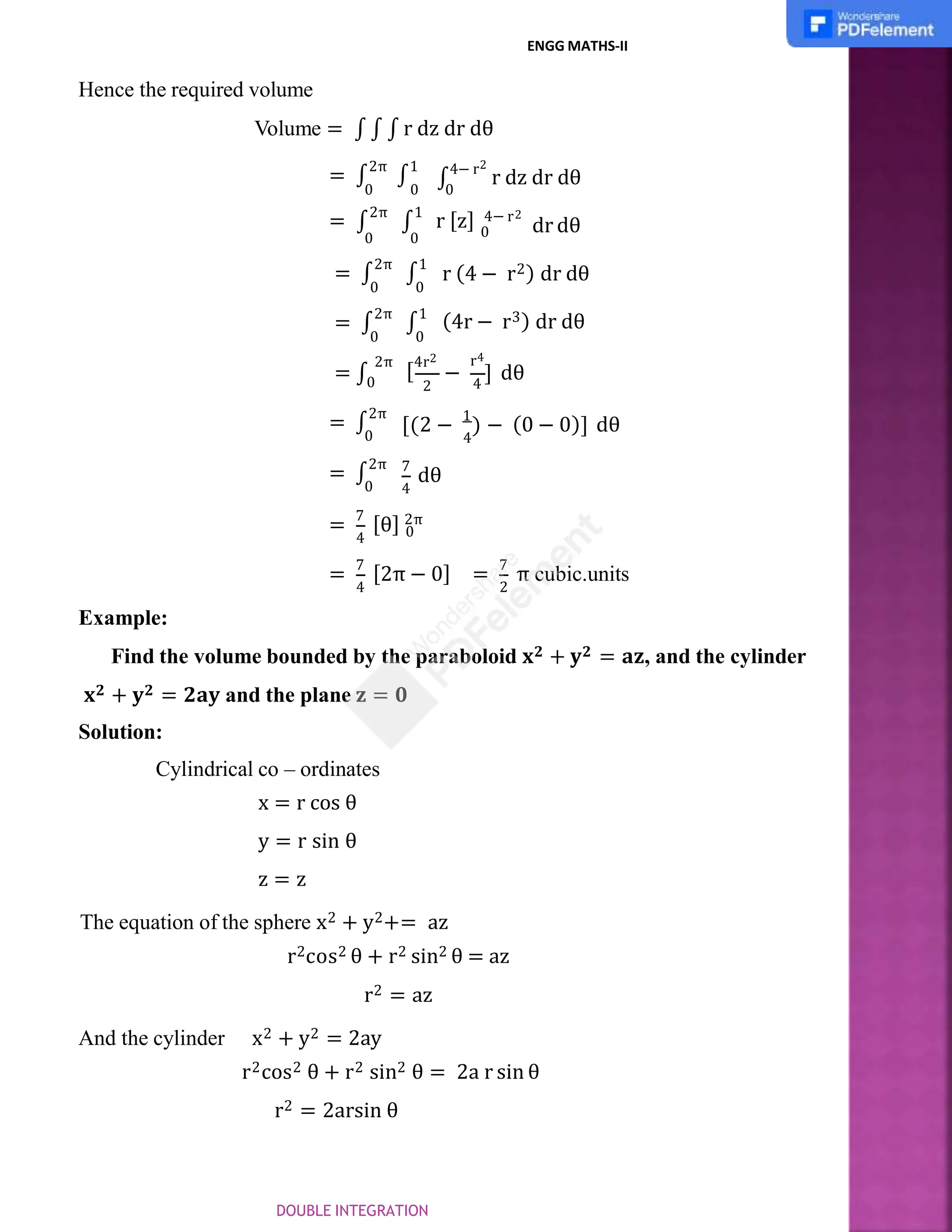 Double integration examples of double integration with substitution pptx