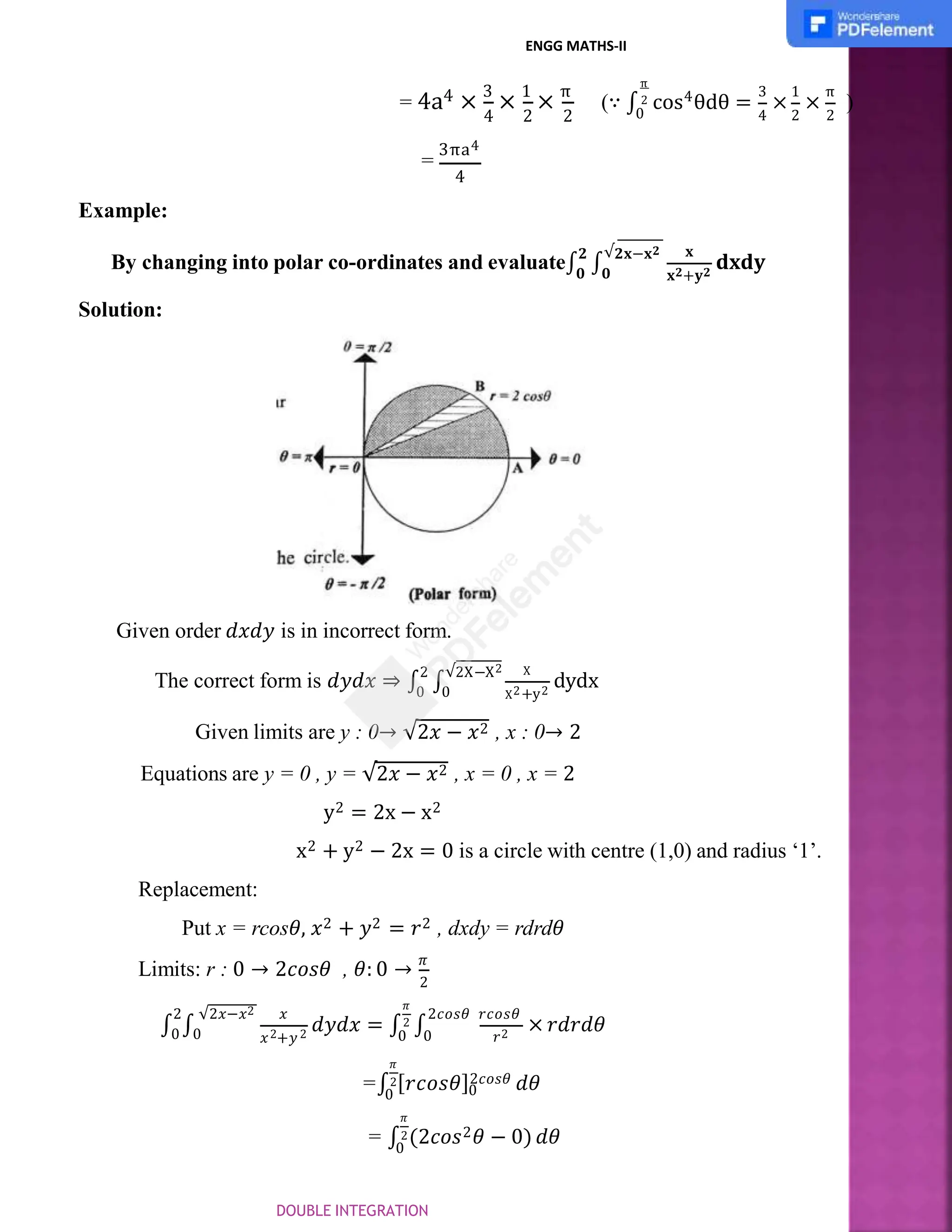 Double Integration Examples