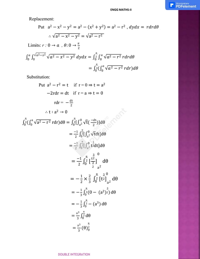 Double integration examples of double integration with substitution pptx