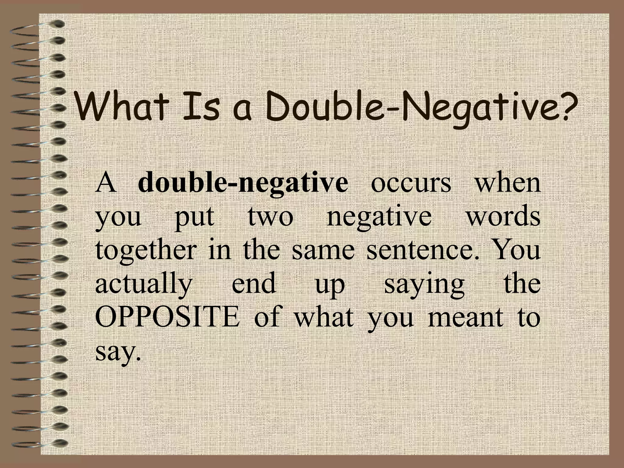 Double negatives | PPT