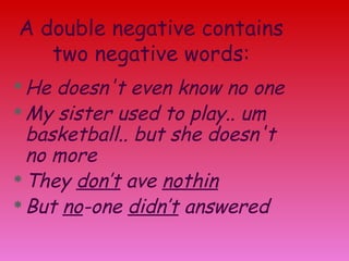 double negatives ppt