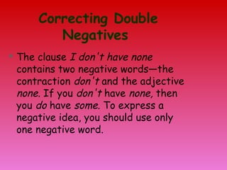 double negatives ppt