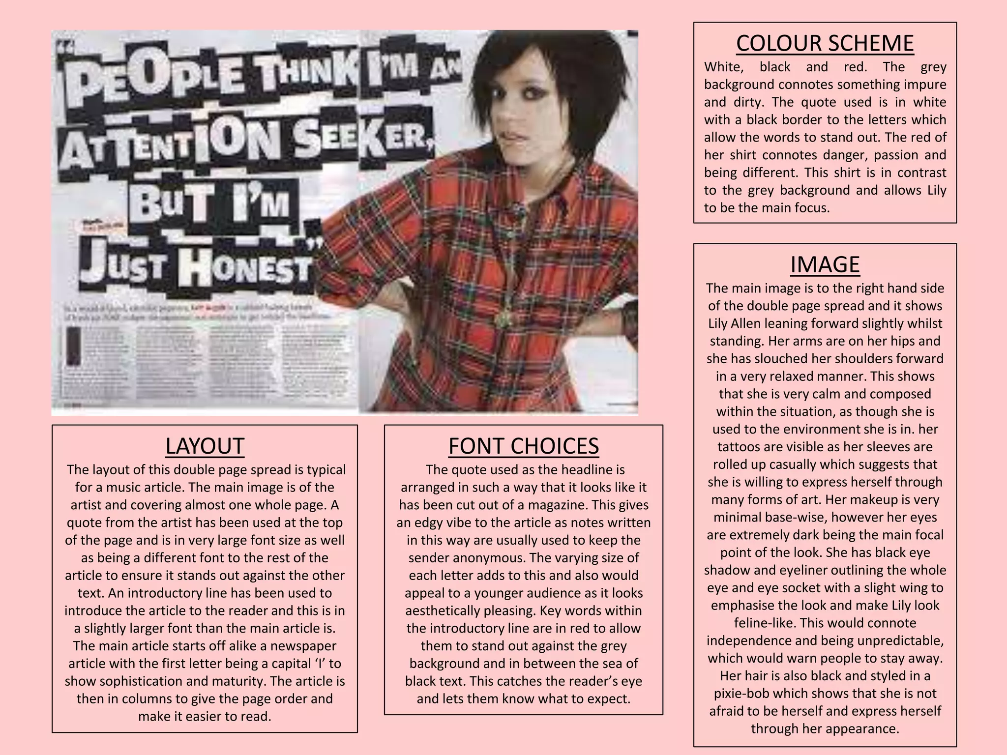 Analyses of double page spreads | PPTX | Desktop Publishing | Computer ...