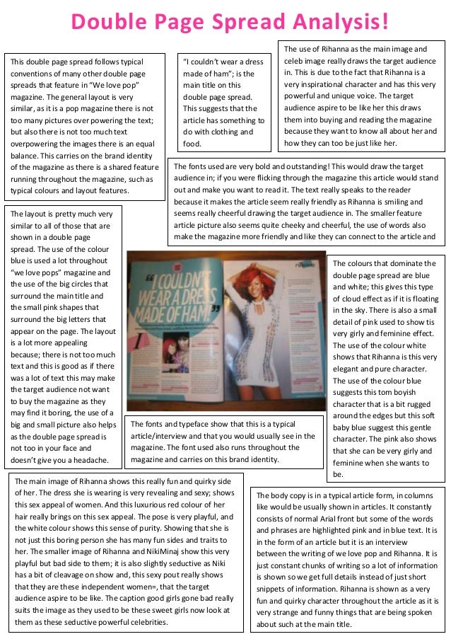 Double page spread analysis