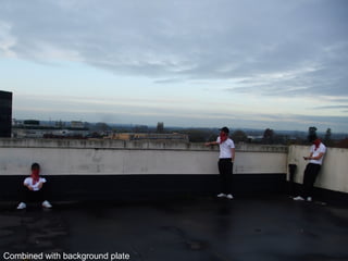 Combined with background plate