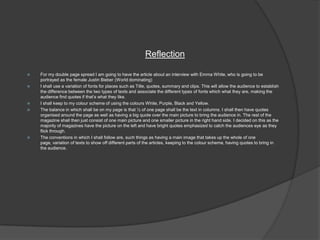 *Blushes* at the moment there maybe a prince charming, I just haven’t meet him yet”“Marriage is way off my cards right now, I just wanna share my music with the world”“I used to care about what people thought, then I was like do I actually care.?”Sticky break ups gave me inspiration”“They told me I’d never make it. && I was like WHAT THE HELLJustin Bieber is well LUSH”Possible Quotes for the Interview (DPS)“School was not my strong point, I remember one time I just ran away and cried, but my friends helped my through and I stuck at it && here I am now”“Regrets.? I have no regrets,  just shameful secrets”“I had an emo stage”“I wouldn’t say he was my prince charming, we weren’t a match mad in heaven”“My advice.? NEVER GIVE UP!?!“Smile and laugh...don’t let them see you cry.”I Used to be bullied in school for wanting to be a singer...now I'm laughing straight back at them”“Stay true to who you are, don’t let the fear of what people may say, stop you from living out your dreams”