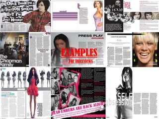 EXAMPLESFor interviews 