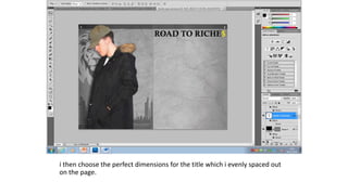 i then choose the perfect dimensions for the title which i evenly spaced out
on the page.
 