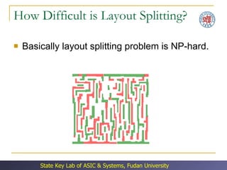 How Difficult is Layout Splitting? Basically layout splitting problem is NP-hard. 