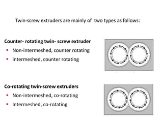 Co Rotating Double screw extruder by divya IIFPT | PPTX