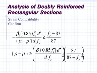 Doubly reinforced beam] | PPT