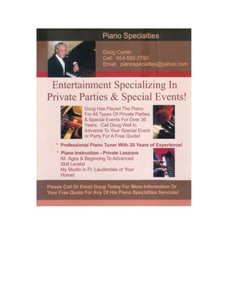 Doug Carters Piano Specialties Flyer