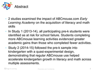 Age of Learning Research | ABCmouse Improves Academic Performance for ...