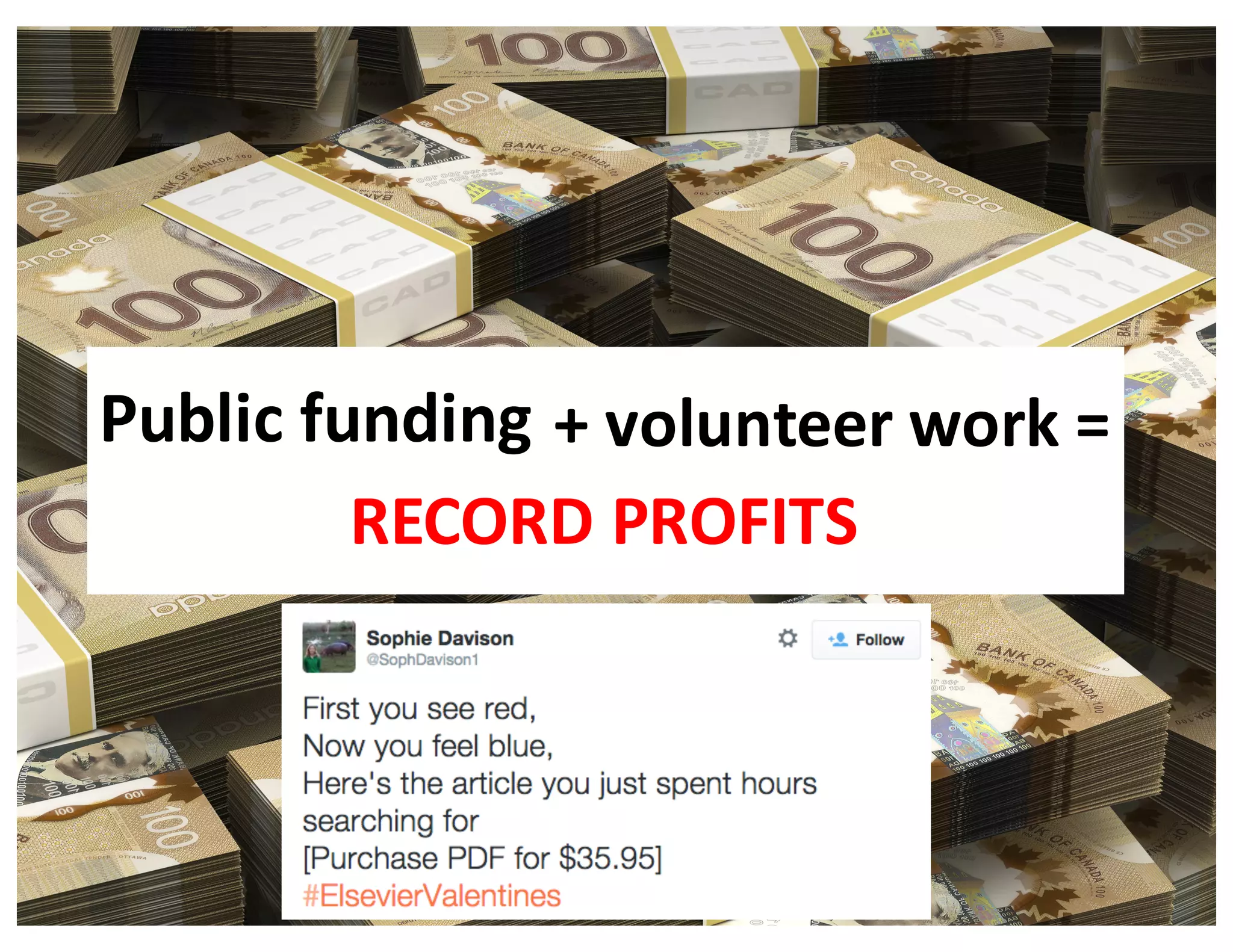 RECORD	
  PROFITS
+	
  volunteer	
  work	
  =Public	
  funding
 