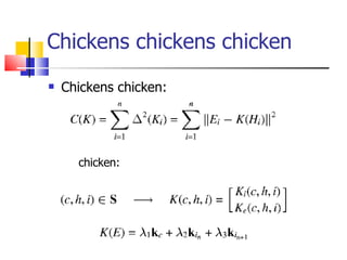 Chickens chickens chicken <ul><li>Chickens chicken: </li></ul>chicken: 