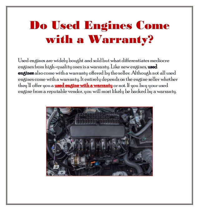 Do Used Engines Come With a Warranty.pdf