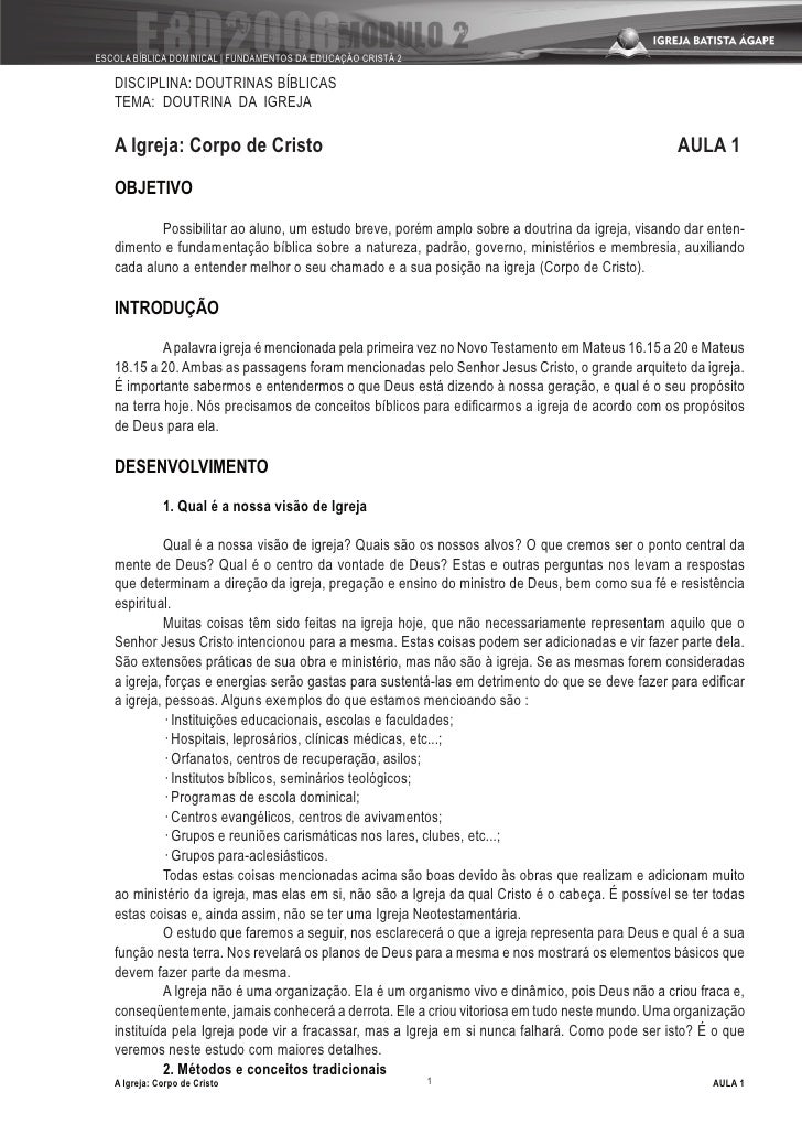 Doutrina Da Igreja Modulo 2