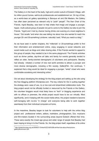 Case study: Dulwich OnView - unpublished extract from International ...