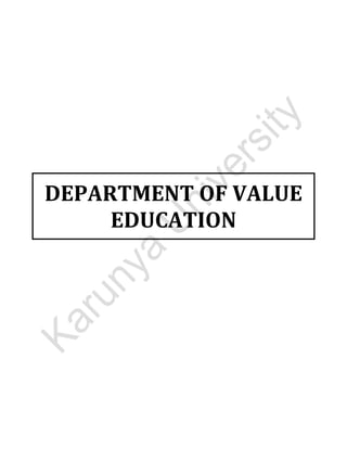  
DEPARTMENT OF VALUE 
EDUCATION  
 
 
 
 