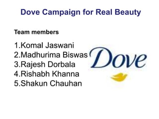 Dove Campaign for Real BeautyTeam membersKomalJaswaniMadhurimaBiswasRajesh DorbalaRishabhKhannaShakunChauhan