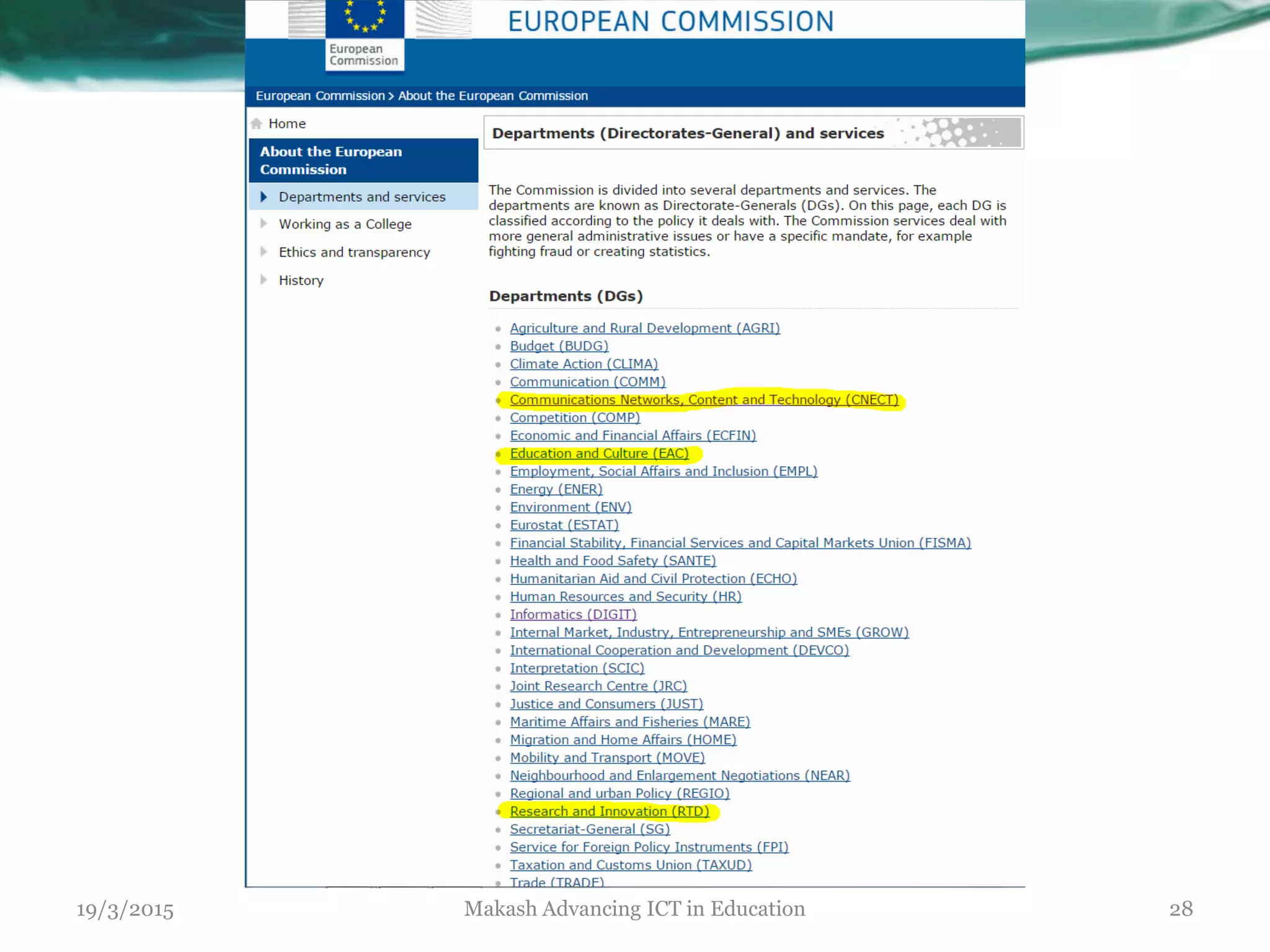 19/3/2015 Makash Advancing ICT in Education 28
 