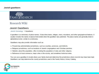 Jewish gazetteers
 