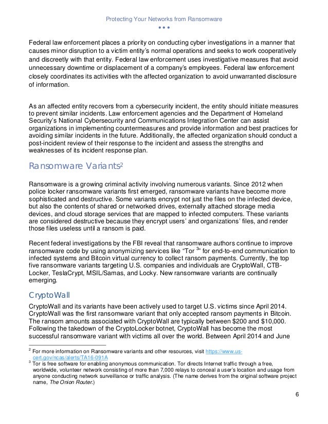 FBI Memo on How to Protect Yourself from Ransomware