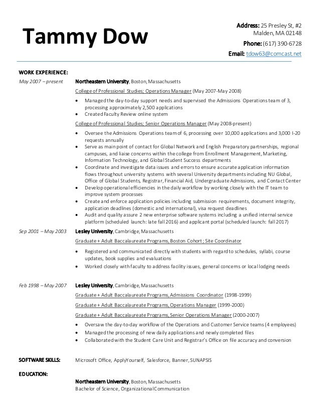 tammy dow resume